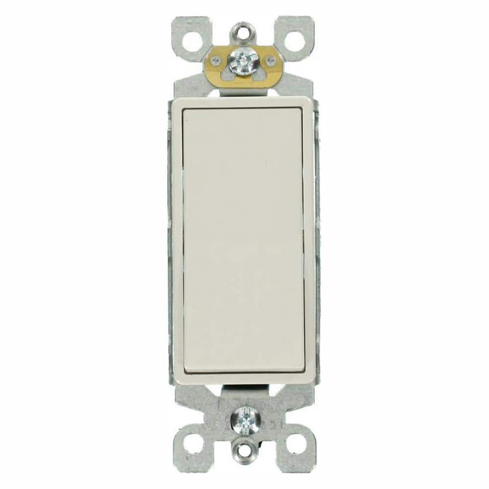 10pk-3w WH DECO SWITCH-120/277SELF GROUND W/SCREW-WHITE 15a