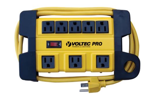 8OL MTL SURG PWR STRIP-YELLOW 1050JOULES/6'14-3 SJT CORD