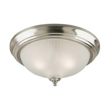 11"NKL DOME CEIL FIXTURE      60w WHITE SWIRL GLASS NICKEL