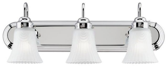 3 LT CHR WALL FIXTUER W/GLASS CHROME/3-100w MAX/FROST TULIP