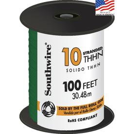 100'GRN 10g STR THHN WIRE     10-19 CU STRANDED GREEN SPOOL