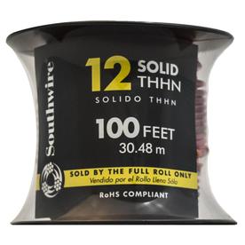 100'RED 12ga SOL THHN WIRE    12ga SOLID RED SPOOL