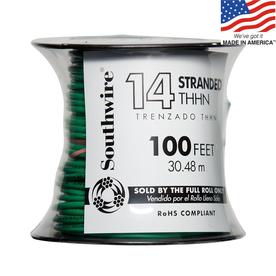100'GRN 14g STR THHN WIRE     14-12 CU STRANDED GREEN SPOOL