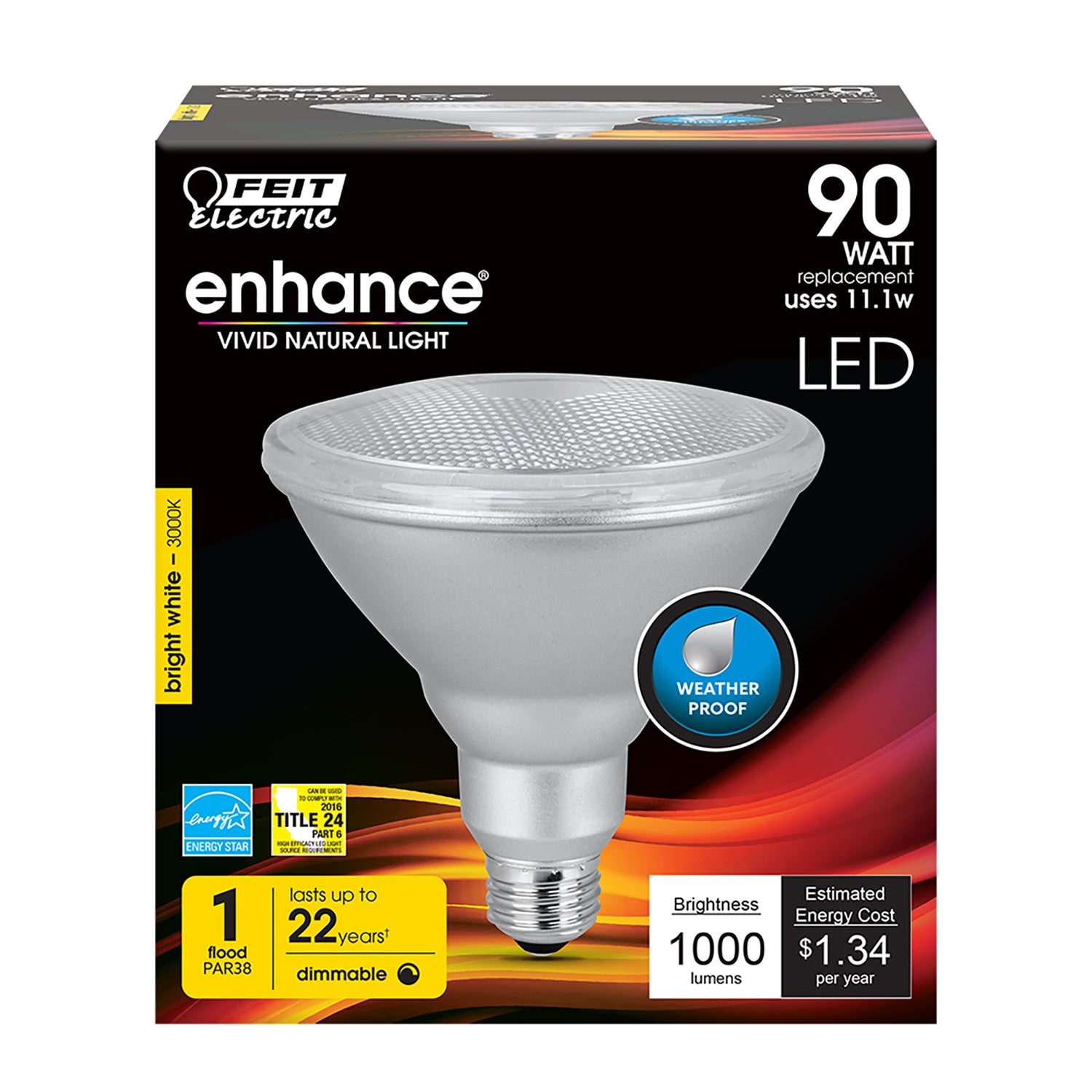 <R> 14w/90 LED PAR SW BULB-DIM90w EQUIV/930LUM/25MHR/3000KWP