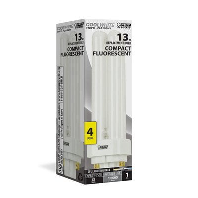 13W COOL WHITE DOUBLE TWIN    COMPACT FLUORESCENT LIGHT BULB