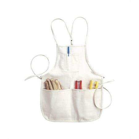 APRON BIB 4 PCKT              HD COTTON WHITE