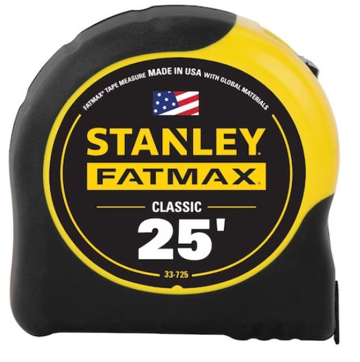 25 FT. STANLEY FATMAX         CLASSIC TAPE MEASURE