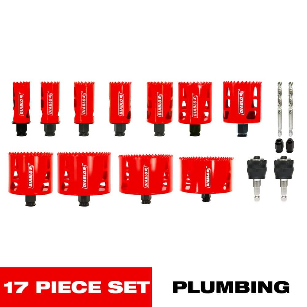 17 PIECE BI-METAL HOLE SAW SET FOR PLUMBERS