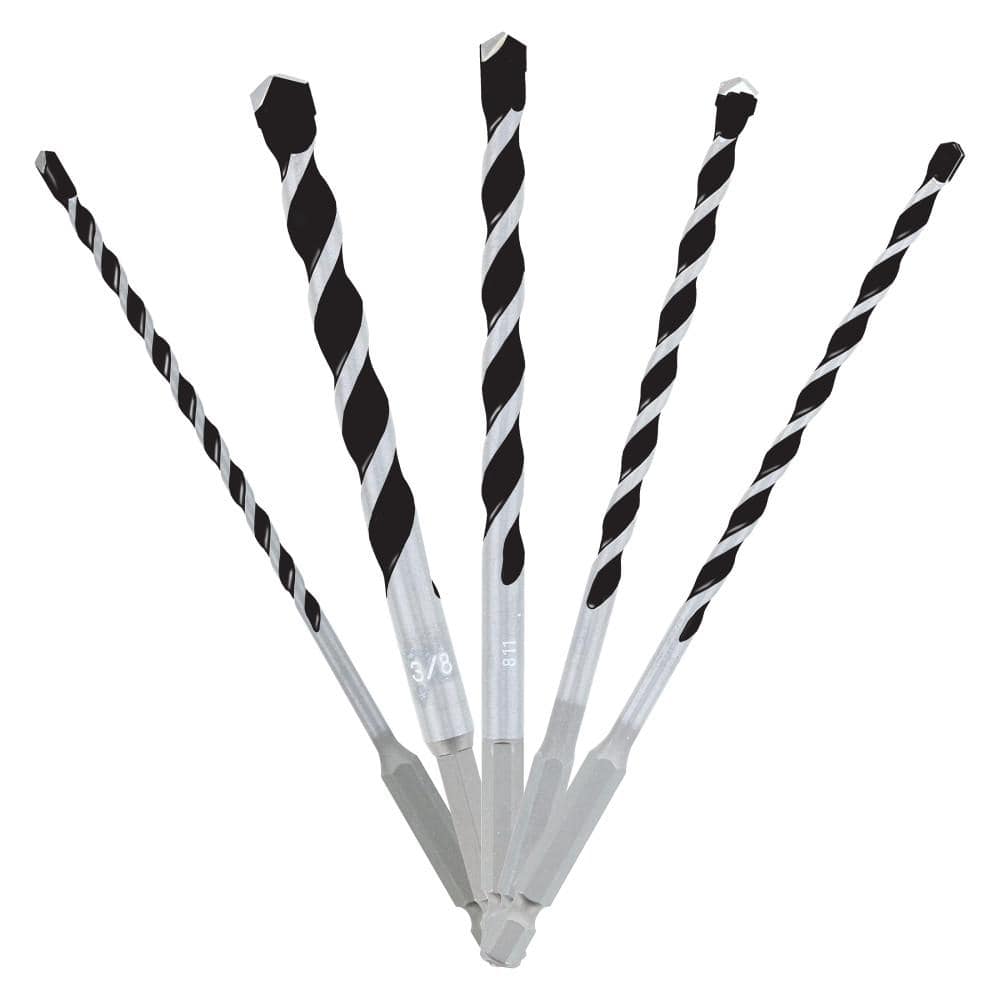 5 PIECE MULTI-MATERIAL CARBIDE-TIPPED HAMMER DRILL BIT SET