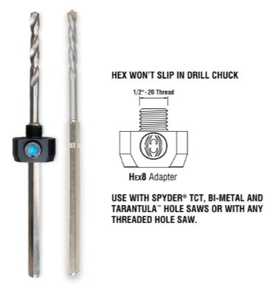 1/2" HIGH SPEED HOLE SAW ARBOR18 UNF 1/2"