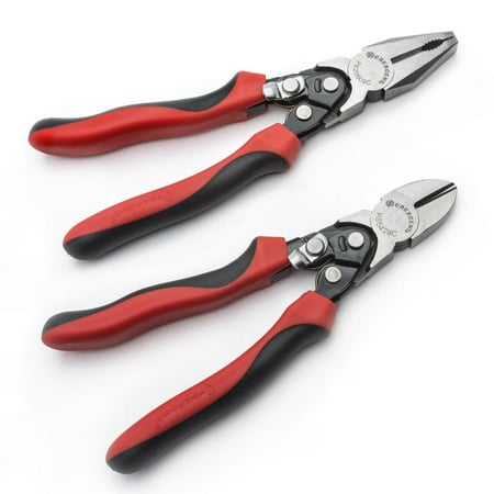 <C> 2pc.PLIER SET PRO SERIES  LINEMANS/DIAGONAL COMPOND ACTN