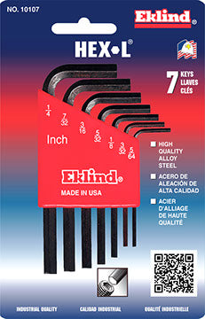 7pc HEX KEY SET PLAST HOLD    5/64 THRU 1/4"