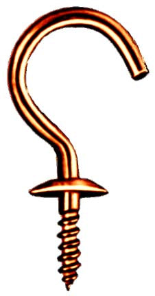 3/4"BRASS CUP HOOKS.