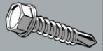 12x1-1/2"TEK SCREW SELF-DRILLGSTAINLESS STEEL 30pcs.H/H