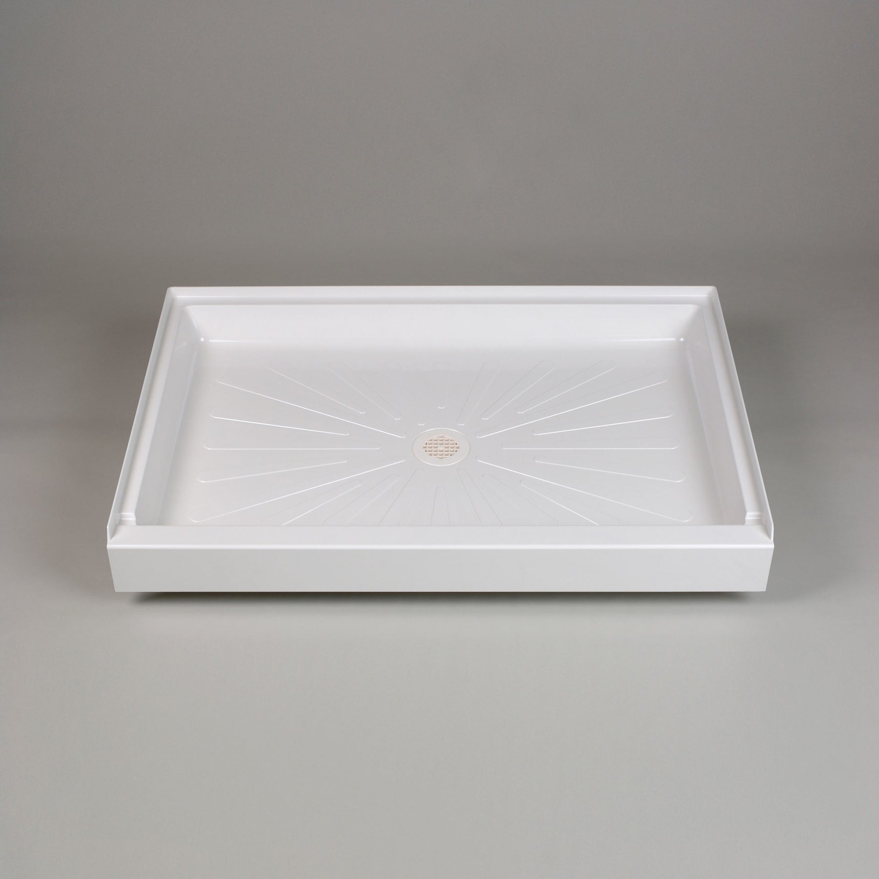 32x48"DURA SHOWR BASE-WHITE   SGL THRESHLD/2"DWV DRN/STRAINR