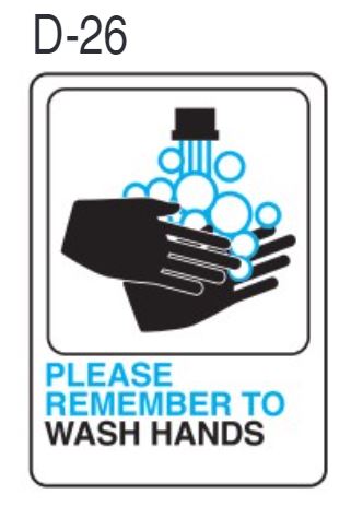 <C> PLEASE WASH HANDS SIGN    5:X7"PLASTIC