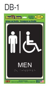 <C> MEN'S ROOM HANDICAP SIGN  6 X 9 BLACK PLASTIC