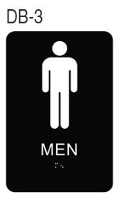 <C> MEN'S ROOM SIGN           6 X 9 BLACK PLASTIC