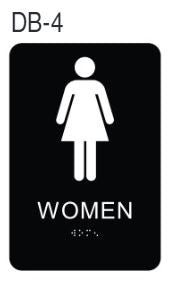 <C> WOMENS ROOM SIGN          6 X9 BLACK PLASTIC
