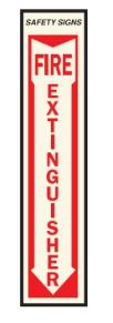 <C> 4x18" GLO FIRE EXT SIGN