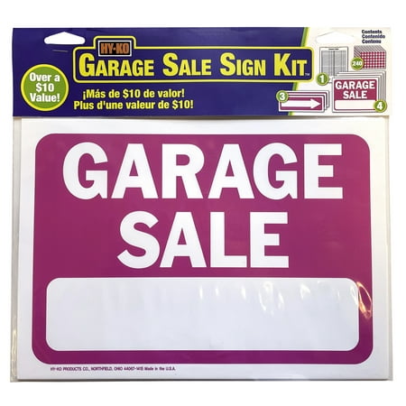 9x12" GARAGE SALE KIT         4 SIGNS+3 ARROWS+240 LABELS