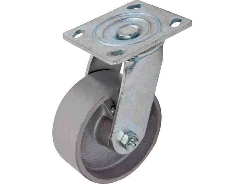 5"HD SWIVEL CASTER-INDUSTRIAL 300#CAP/RUBBER WHEEL/PLATE MNT