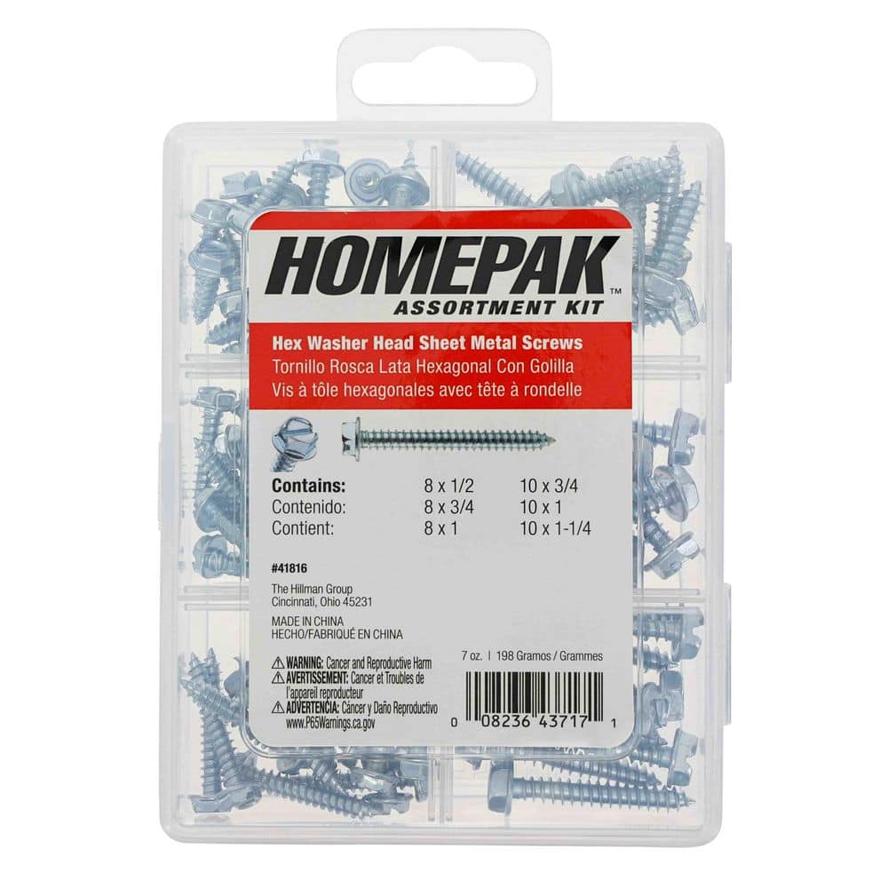 <C> HEX WASH SHT MTL SCREW ASS6 SIZES/WASHER HED SHEET METAL