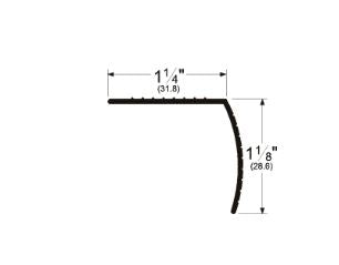 72" ALUM STAIR NOSING         1-1/4"x1-1/8" ANODIZED