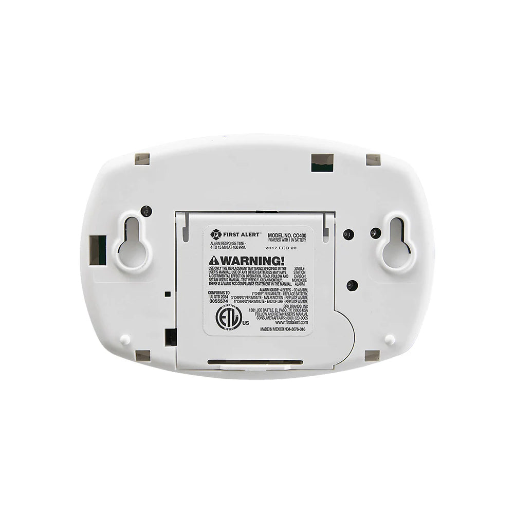 9V BATTERY POWERED CARBON     MONOXIDE ALARM W/TEST BUTTON