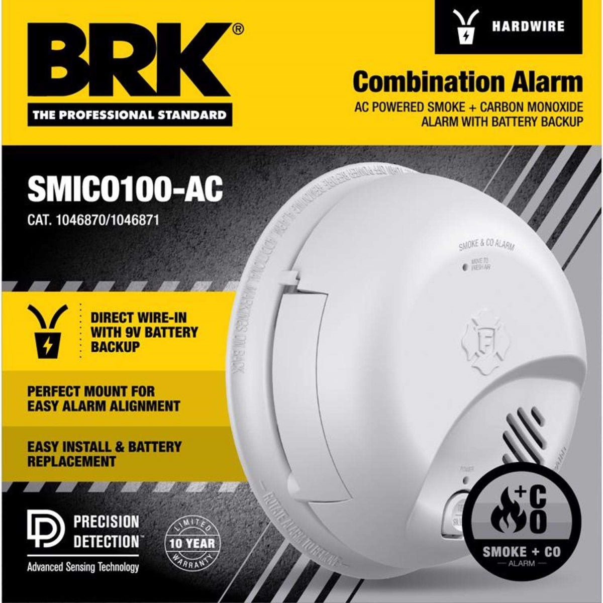 INTERCONNECT ION SMOKE &      CO ALARM WITH BATTERY BACKUP