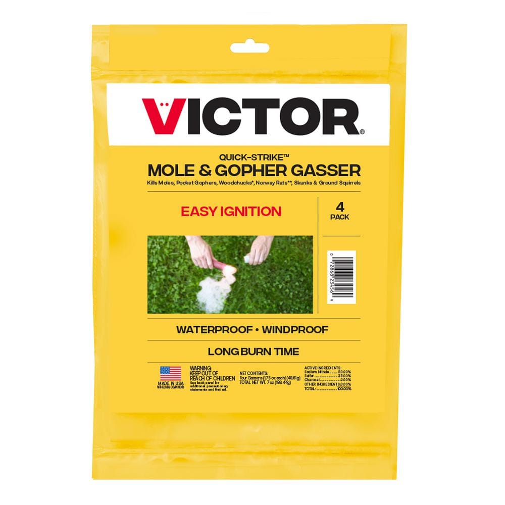 <C> 4PK MOLE & GOPHER GASSER  QUICK STRIKE EASY IGNITION