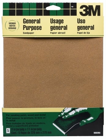 5PK 100GRIT 9X11 SAND PAPER   ALUMINUM OXIDE