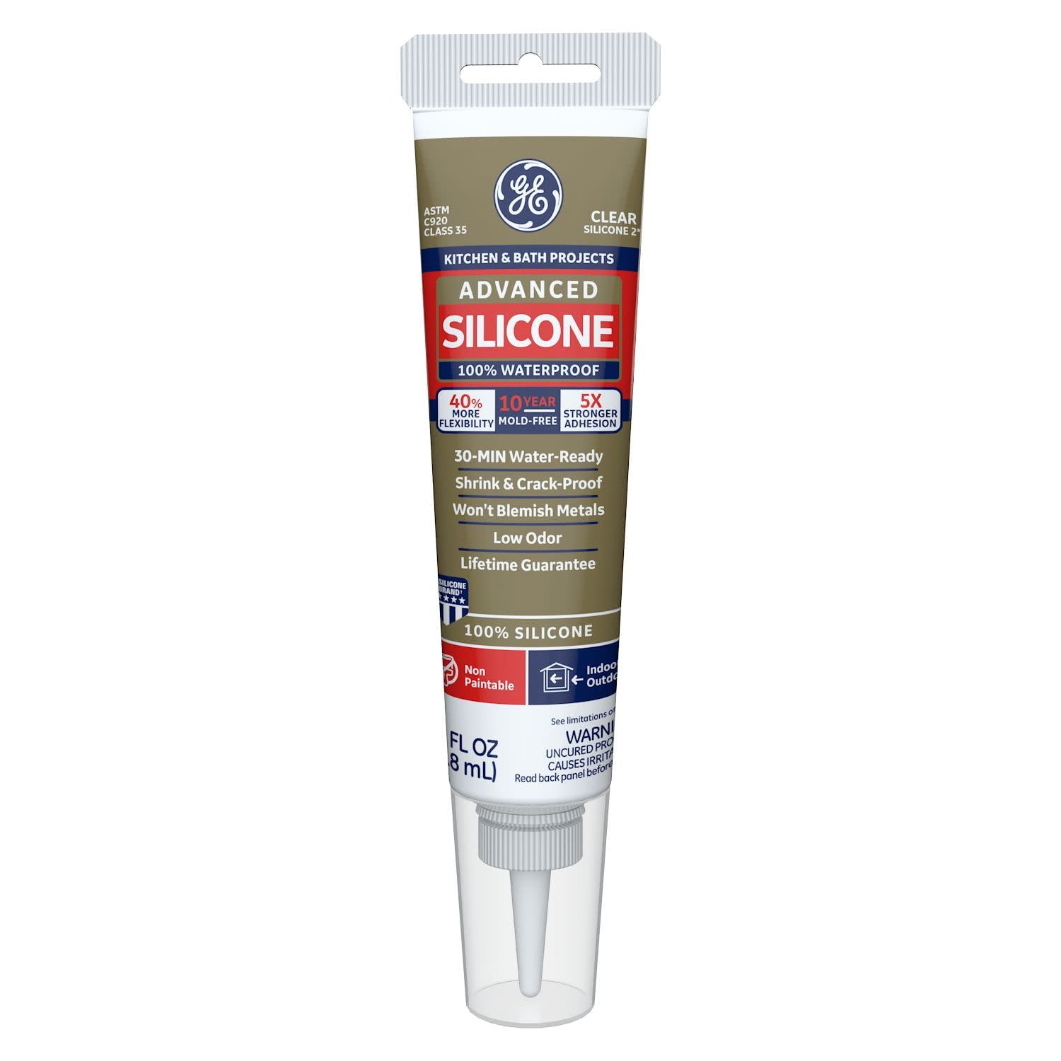 2.8 OZ. ADVANCED SILICONE 2   KITCHEN & BATH SEALANT  CLEAR