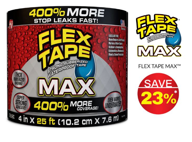 <S> <C> FLEX TAPE MAX BLACK 8"