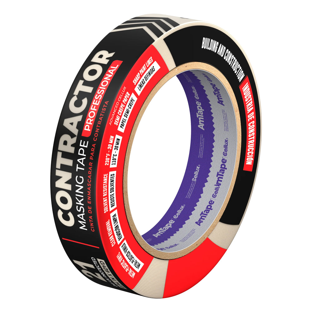 Cellux 0.94 IN (24mm) x 60 yd (54.8m) WHITE CONTRACTOR Masking Tape