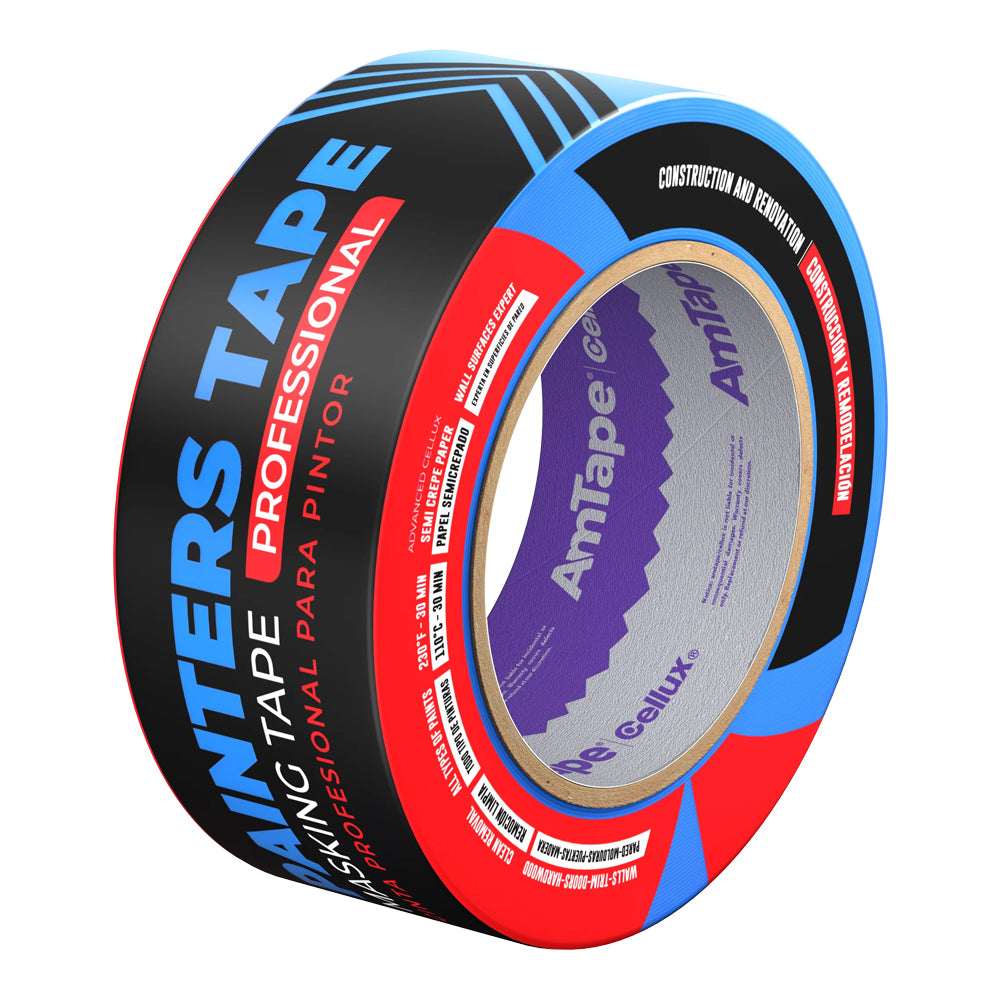 AmTape® professional-grade painter's masking tape measuring 1.88 inches (48 mm) wide by 60 yards (54.8 m) long