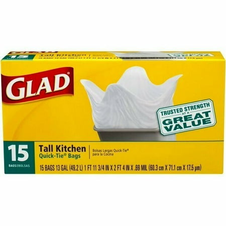 GLAD TALL KITCHEN 13 GAL 15CT 7.72# PER CASE OF 12