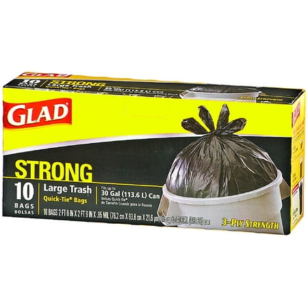 GLAD 30GAL TRASHBAG 10CT      9.23# PER CASE OF 12