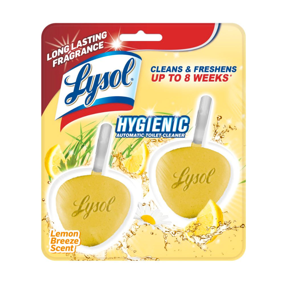 <F> 2-PK LYSOL HYGIENIC AUTOMATOILET BOWL CLEANER  LEMON
