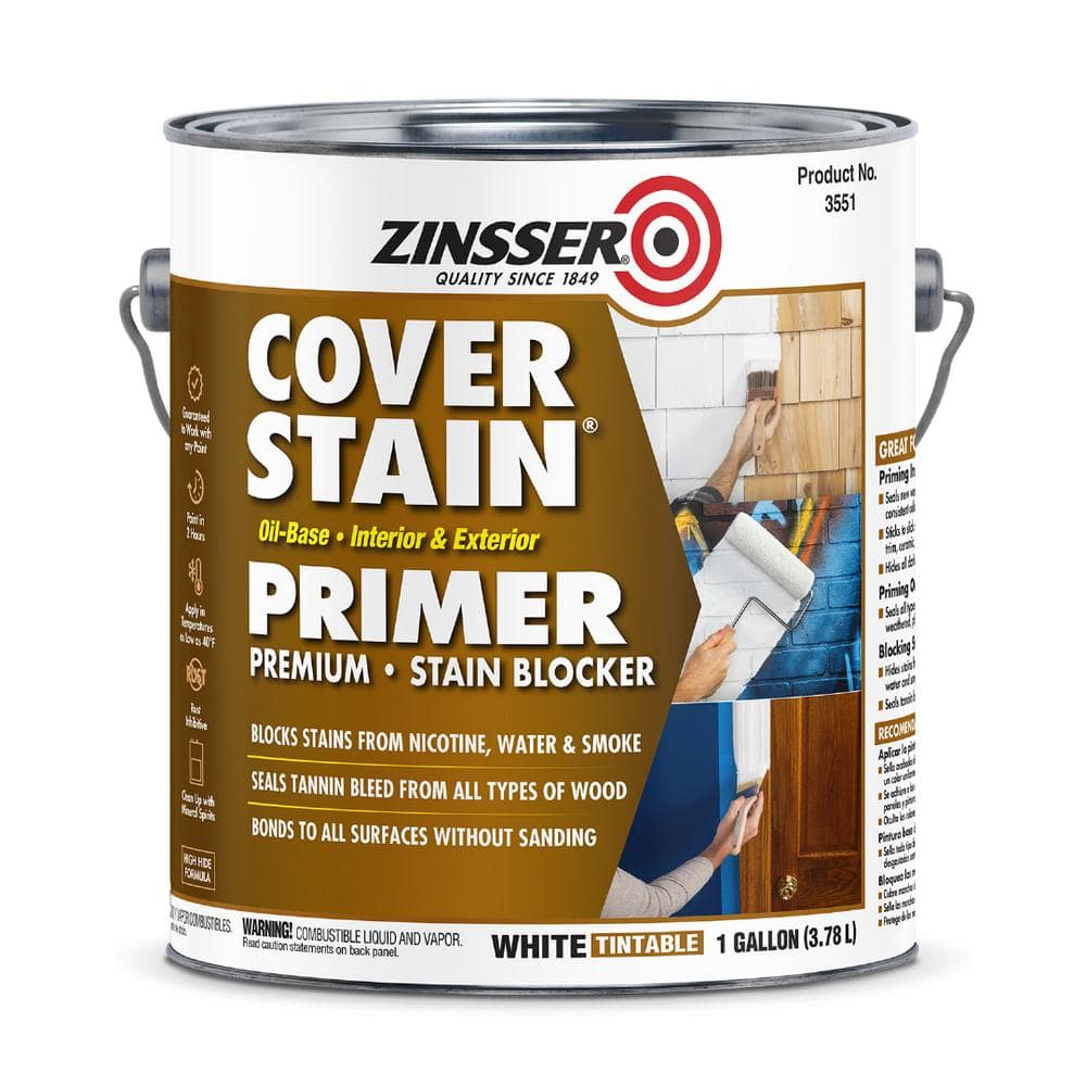 1 GALLON ZINSSER HIGH HIDE    COVER-STAIN PRIMER PAINT