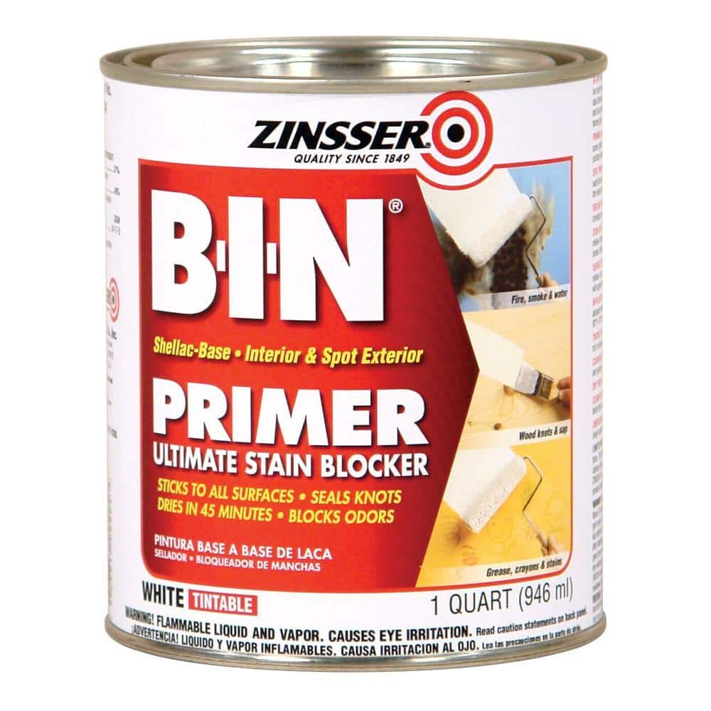 QUART ZINSSER B-I-N SHELLAC   -BASE PRIMER  WHITE