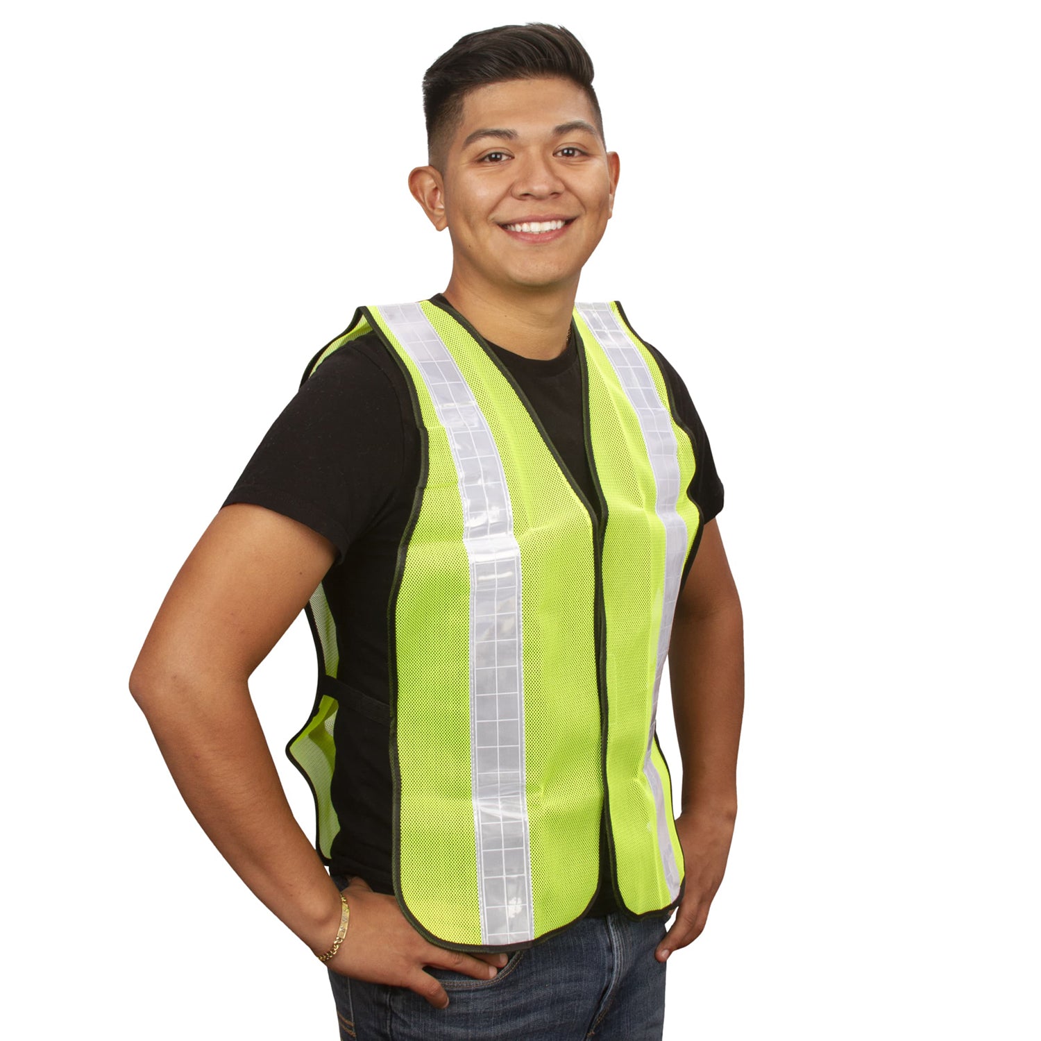 <C> SAFTEY VEST LIME W/REFL.TAW/2"REFLECTIVE GLOSS TAPE