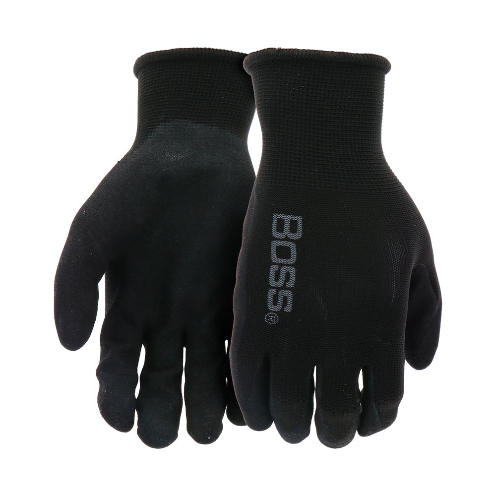 TACTILE GRIP GLOVES  BLACK    NITRILE COATED PALM  LARGE