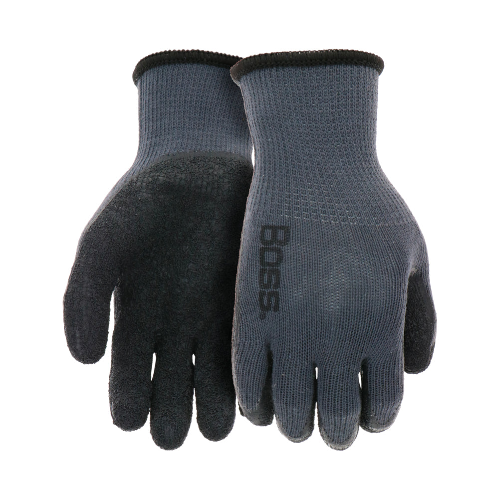 TACTILE GRIP GLOVES  LARGE    CRINKLE LATEX COATED PALM GRAY
