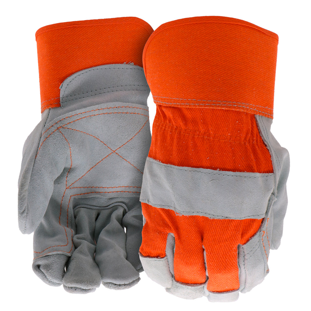 GUARD WITH DOUBLE LEATHER     PALM SAFETY GLOVES  LARGE
