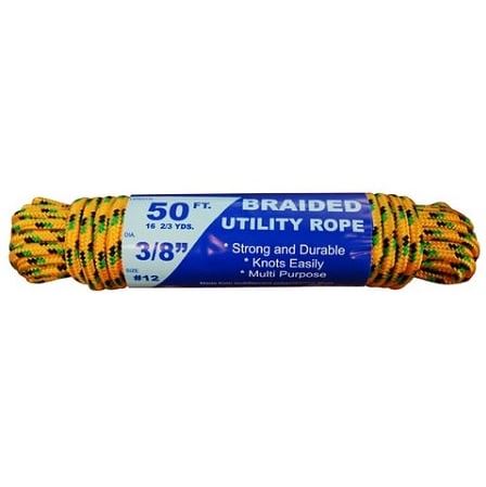 #12-3/8"x50'UTILITY POLY BRAIDASSORTED COLOR BRAIDED ROPE