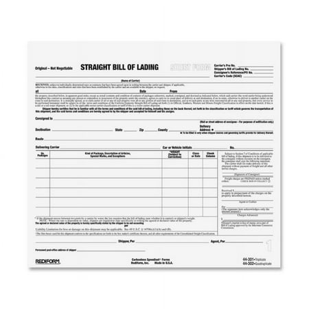 <S> <C> 250pk 3-PART BILL OF L