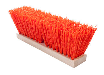 16"ORANGE POLY STREET BROOM   NO HANDLE (TAPERED)