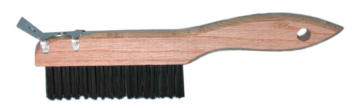 SHOE HDLE WIRE BRUSH W/SCRAPR 4x16 ROWS