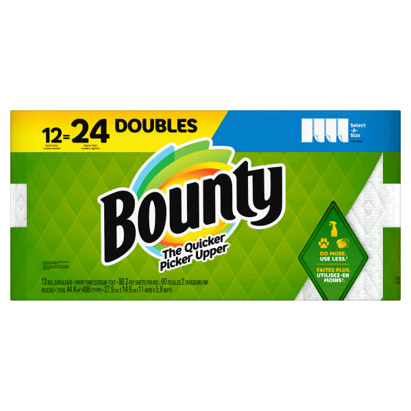 <S> BOUNTY SELECT-A-SIZE PAPER6.033#  12PK DOUBLE ROLL = 24
